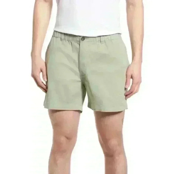 VINTAGE 1946 Snappers Elastic Waist Men's 5.5 Inch Stretch Shorts In Sage, Size - Picture 1 of 13